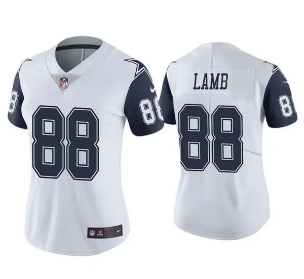 women's Activewear Football Uniform #88 CeeDee Lamb Jerseys White Alternate Limited Lady Shirt