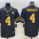 men's Activewear Football Uniform #4 Dak Prescott Jerseys Black Gold Est.1960 Patch Limited Shirt