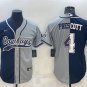 men's Activewear Football Uniform #4 Dak Prescott Jerseys Split Navy/Gray Baseball CoolBase Shirt