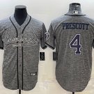 men's Activewear Football Uniform #4 Dak Prescott Jerseys Grey Gridiron Baseball CoolBase Shirt