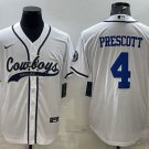 men's Activewear Football Uniform #4 Dak Prescott Jerseys White Baseball CoolBase Shirt