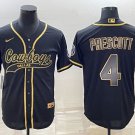 men's Activewear Football Uniform #4 Dak Prescott Jerseys Black Golded Baseball CoolBase Shirt