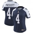 women's Activewear Football Uniform #4 Dak Prescott Jerseys Thanksgiving Navy Limited Lady Shirt