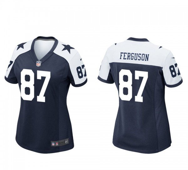 women's Activewear Football Uniform #87 Jake Ferguson Jerseys Thanksgiving Navy Limited Lady Shirt