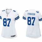 women's Activewear Football Uniform #87 Jake Ferguson Jerseys White Player Game Limited Lady Shirt