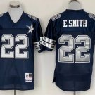 men's & youth Activewear Football Uniform #22 Emmitt Smith Jerseys M&N Vintage Navy Throwback Shirt