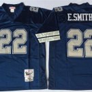 men's & youth Activewear Football Uniform #22 Emmitt Smith Jerseys M&N Vintage Navy Throwback Shirt