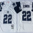 men's & youth Activewear Football Uniform #22 Emmitt Smith Jerseys M&N Vintage White Throwback Shirt