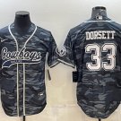 men's Activewear Football Uniform #33 Tony Dorsett Jerseys Grey Camo Baseball CoolBase Shirt