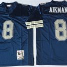 men's & youth Activewear Football Uniform #8 Troy Aikman Jerseys M&N Vintage Navy Throwback Shirt