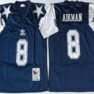 men's & youth Activewear Football Uniform #8 Troy Aikman Jerseys M&N Vintage Navy Throwback Shirt