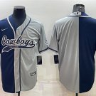 men's Activewear Football Uniform Dallas Cowboys Blank Jerseys Split Navy/Gray Baseball Cool Shirt