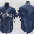 men's Activewear Football Uniform Dallas Cowboys Blank Jerseys Navy Pinstripe Baseball Cool Shirt