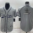 men's Activewear Football Uniform Dallas Cowboys Blank Jerseys Grey Team Big Logo Baseball Shirt
