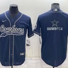men's Activewear Football Uniform Dallas Cowboys Blank Jerseys Navy Team Big Logo Baseball Shirt