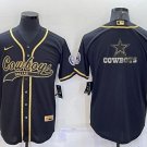 men's Activewear Uniform Dallas Cowboys Blank Jerseys Black Golded Team Big Logo Baseball Shirt
