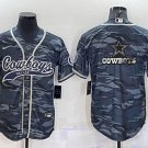 men's Activewear Uniform Dallas Cowboys Blank Jerseys Grey Camo Team Big Logo Baseball Shirt