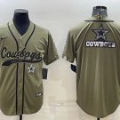 men's Activewear Football Uniform Dallas Cowboys Blank Jerseys Olive Team Big Logo Baseball Shirt