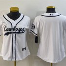 women's Activewear Football Uniform Dallas Cowboys Blank Jerseys White Baseball CoolBase Shirt