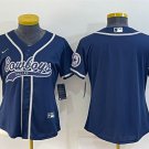 women's Activewear Football Uniform Dallas Cowboys Blank Jerseys Navy Baseball CoolBase Shirt