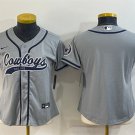 women's Activewear Football Uniform Dallas Cowboys Blank Jerseys Grey Baseball CoolBase Shirt