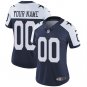 women's Dallas Cowboys Uniform #00 Custom name number Jerseys Thanksgiving Navy Lady Shirt