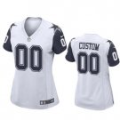 women's Football Dallas Cowboys Uniform #00 Custom name number Jerseys White Alternate Lady Shirt
