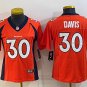 women's Activewear Football Uniform #30 Terrell Davis Jerseys Orange Player Game Limited Lady Shirt