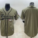 men's Activewear Football Uniform Denver Broncos Blank Jerseys Olive Salute Service Baseball Shirt