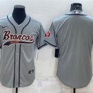 men's Activewear Football Uniform Denver Broncos Blank Jerseys Gray Baseball CoolBase Shirt