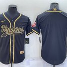 men's Activewear Football Uniform Denver Broncos Blank Jerseys Black Golded Baseball CoolBase Shirt