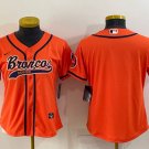 women's Activewear Football Uniform Denver Broncos Blank Jerseys Orange Baseball CoolBase Lady Shirt