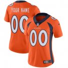 women's Football Denver Broncos Uniform #00 Custom name number Jerseys Orange Limited Lady Shirt