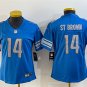 women's Activewear Football Uniform #14 Amon-Ra St. Brown Jerseys Blue Player Limited Lady Shirt