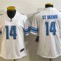 women's Activewear Football Uniform #14 Amon-Ra St. Brown Jerseys White Player Limited Lady Shirt