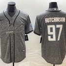 men's Activewear Football Uniform #97 Aidan Hutchinson Jerseys Grey Gridiron Baseball CoolBase Shirt
