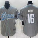 men's Activewear Football Uniform #16 Jared Goff Jerseys Silver Baseball CoolBase Shirt
