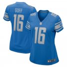 women's Activewear Football Uniform #16 Jared Goff Jerseys Blue Player Game Limited Lady Shirt