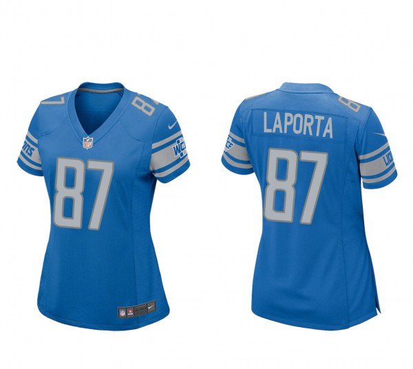 women's Activewear Football Uniform #87 Sam LaPorta Jerseys Blue Player Game Limited Lady Shirt