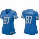 women's Activewear Football Uniform #87 Sam LaPorta Jerseys Blue Player Game Limited Lady Shirt