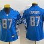 women's Activewear Football Uniform #87 Sam LaPorta Jerseys Blue Player Game Limited Lady Shirt
