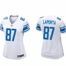 women's Activewear Football Uniform #87 Sam LaPorta Jerseys White Player Game Limited Lady Shirt