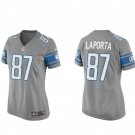 women's Activewear Football Uniform #87 Sam LaPorta Jerseys Silver Player Game Limited Lady Shirt