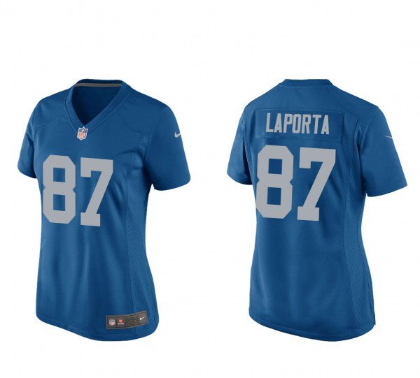 women's Activewear Football Uniform #87 Sam LaPorta Jerseys Blue Alternate Limited Lady Shirt