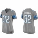 women's Activewear Football Uniform #32 Brian Branch Jerseys Silver Player Game Limited Lady Shirt