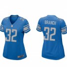 women's Activewear Football Uniform #32 Brian Branch Jerseys Blue Player Game Limited Lady Shirt