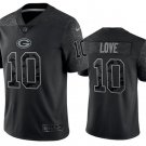 men's Activewear Football Uniform #10 Jordan Love Jerseys Black RFLCTV Limited Shirt