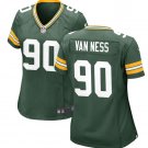 women's Activewear Football Uniform #90 Lukas Van Ness Jerseys Green Player Game Limited Lady Shirt