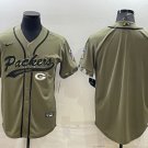 men's Football Uniform Green Bay Packers Blank Jerseys Olive Salute To Service Baseball Cool Shirt