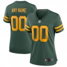 women's Football Green Bay Packers Uniform #00 Custom name number Jerseys Green Alternate Lady Shirt